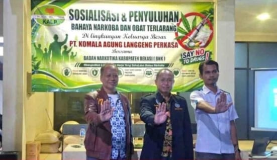CEGAH NARKOBA DI KAWASAN INDUSTRI, BNK KAB BEKASI GANDENG PT KOMALA AGUNG LANGGENG PERKASA