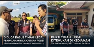 Sengit!!!,Diwarnai Penghalangan Lap Tricakti, Tim Gabungan Polda Babel Sikat 53 Ton Timah Ilegal di Belitung.