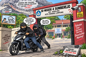 Kurang dari Dua Menit, Motor Guru Dicuri di SDN 4 Sumberejo Saat Sekolah Sepi Akibat Pembelajaran Daring