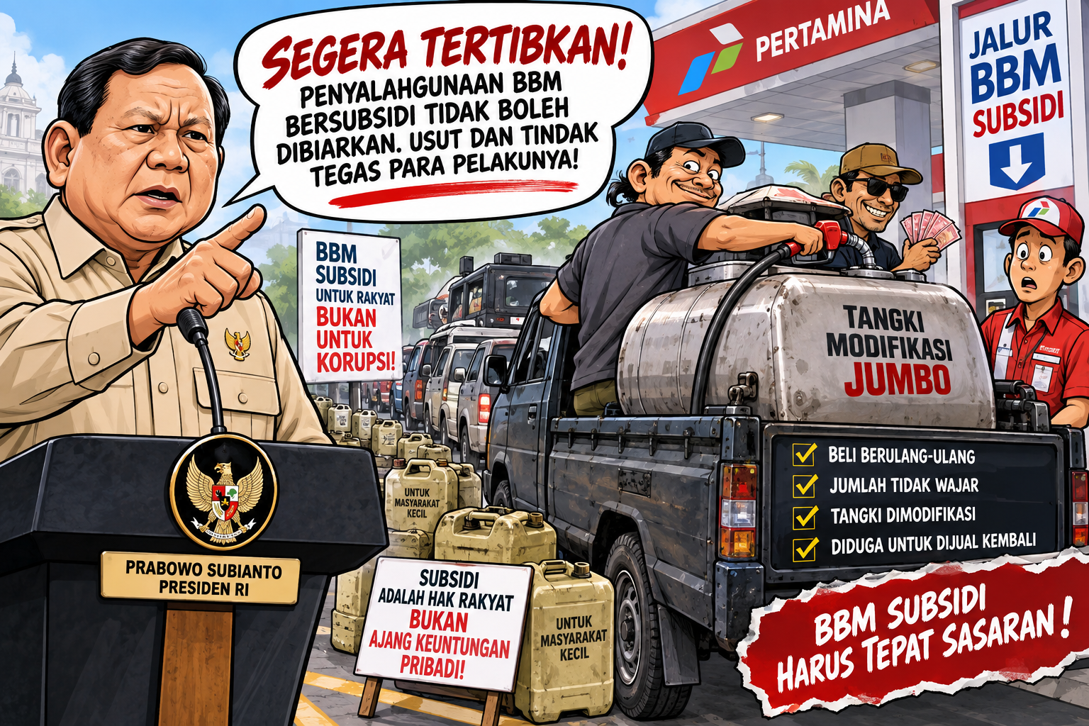 Prabowo Perintahkan Penertiban BBM Subsidi, Tangki Jumbo 1 Ton Diduga Jadi Biang Antrean Makassar