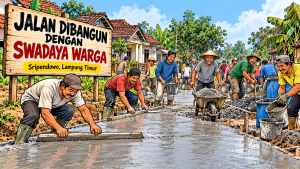 Bertahun-tahun Jalan Tak Kunjung Diperbaiki, Warga Sripendowo Lampung Timur Patungan Bangun Jalan hingga 8 Kilometer