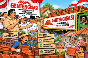 Gentengisasi Dimulai, 125 Truk Angkut 500 Ribu Genteng dari Plered, UMKM Lokal Didorong Naik Kelas