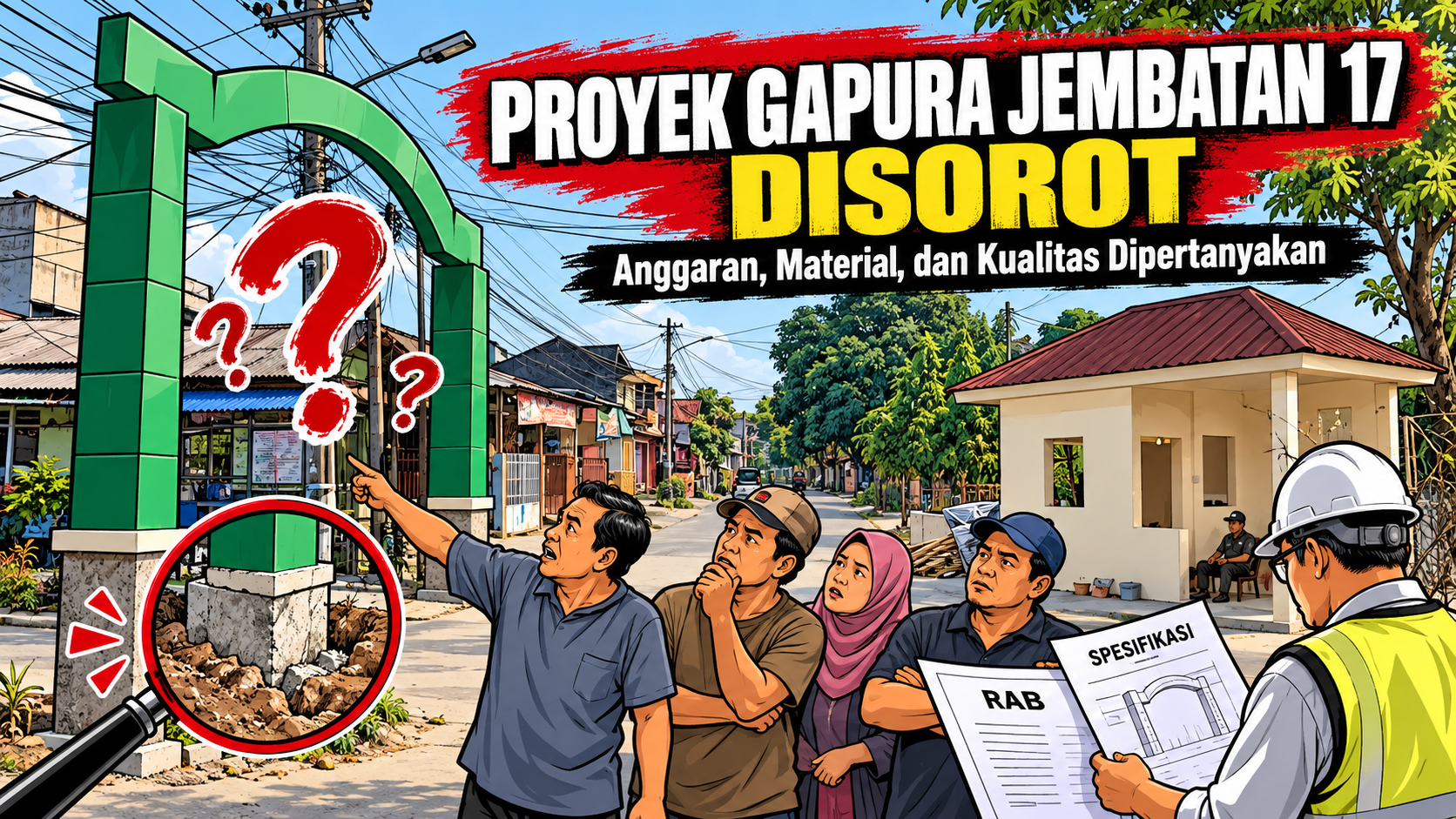 Anggaran Gapura Rp146 Juta dan Pos Security Rp46 Juta di Rawalumbu Disorot, Warga Desak Kejaksaan Turun Tangan