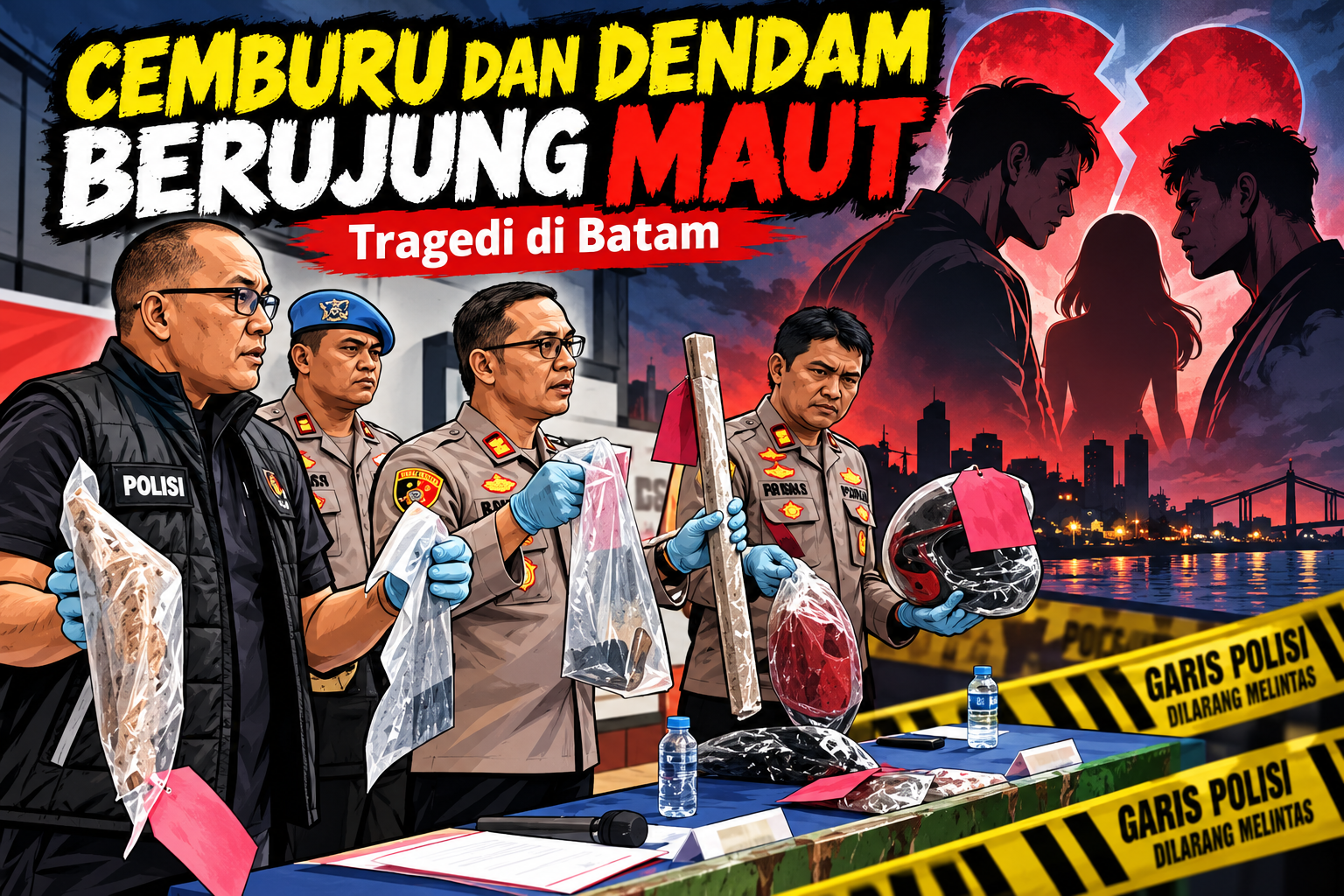 Cemburu dan Dendam Berujung Maut di Batam, Pria Tewas Ditikam 25 Kali