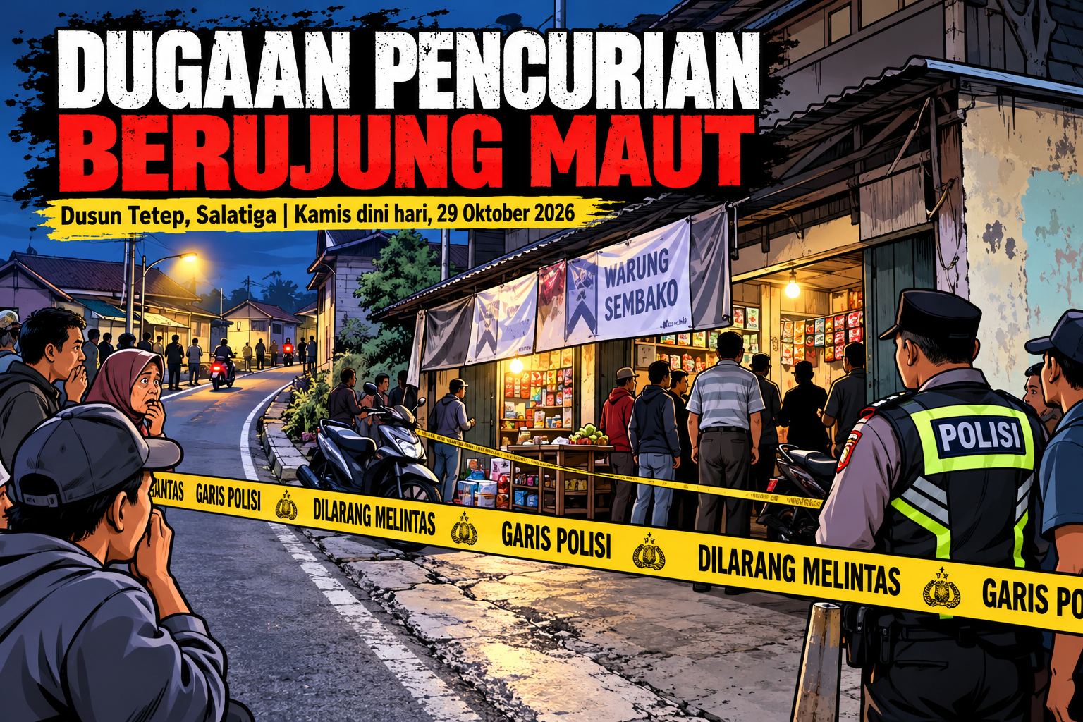 Pencurian Berujung Maut di Salatiga, Terduga Pelaku Tewas Diamuk Massa, Pemilik Rumah Bersimbah Darah